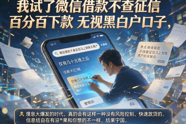 我试了微信借款不查征信百分百下款无视黑白户口子，结果和你想的不一样