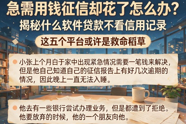 急需用钱征信却花了怎么办？揭秘什么软件贷款不看信用记录，这五个平台或许是救命稻草