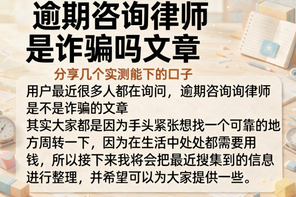 逾期咨询律师是诈骗吗文章，分享几个实测能下的口子