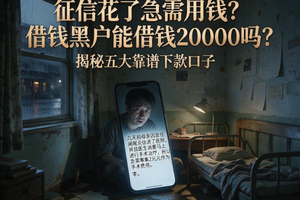 征信花了急需用钱？借钱黑户能借钱20000吗？揭秘五大靠谱下款口子