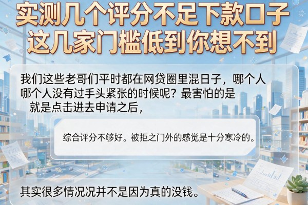 实测几个评分不足下款口子，这几家门槛低到你想不到