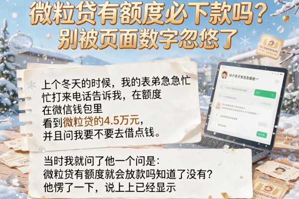 微粒贷有额度必下款吗？别被页面数字忽悠了