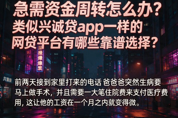 急需资金周转怎么办？类似兴诚贷app一样的网贷平台有哪些靠谱选择？