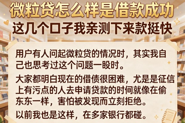 微粒贷怎么样是借款成功，这几个口子我亲测下来款挺快