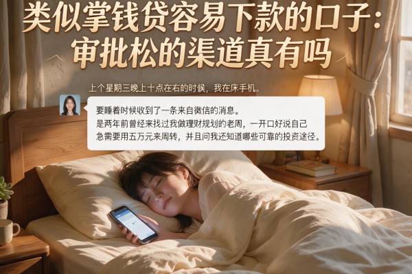 类似掌钱贷容易下款的口子：审批松的渠道真有吗