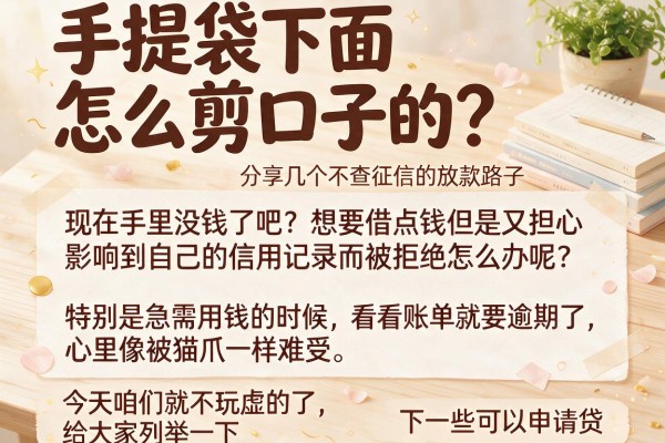 手提袋下面怎么剪口子的？分享几个不查征信的放款路子