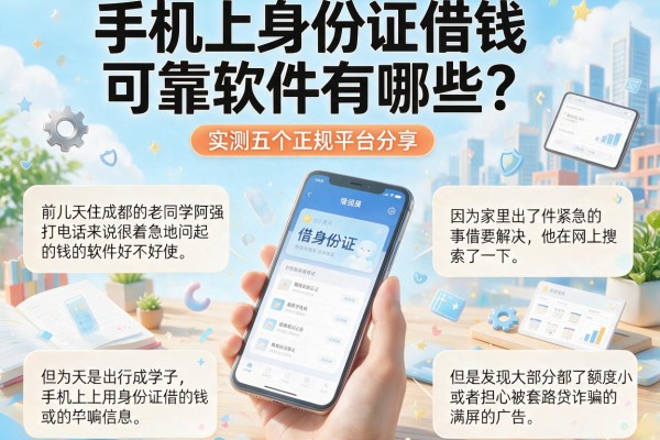 手机上身份证借钱可靠软件有哪些？实测五个正规平台分享