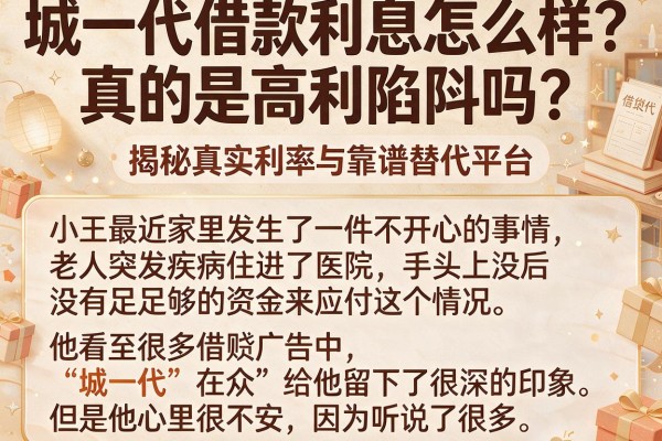 城一代借款利息怎么样？真的是高利陷阱吗？揭秘真实利率与靠谱替代平台