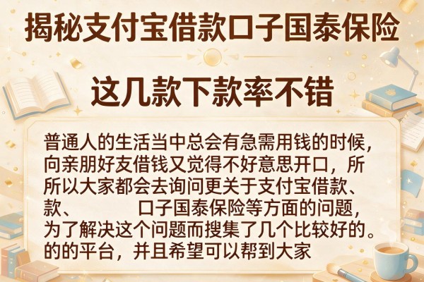 揭秘支付宝借款口子国泰保险，这几款下款率不错