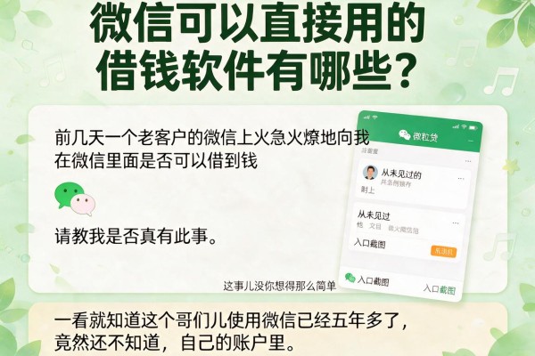 微信可以直接用的借钱软件有哪些？这事儿没你想得那么简单