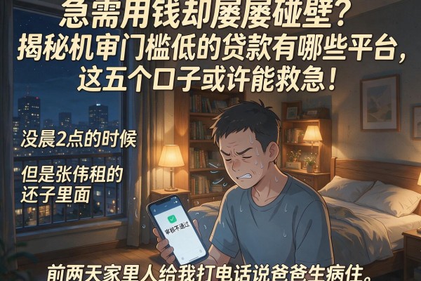 急需用钱却屡屡碰壁？揭秘机审门槛低的贷款有哪些平台，这五个口子或许能救急！