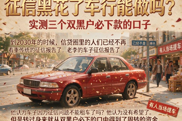 征信黑花了车行能做吗？实测三个双黑户必下款的口子，有人当场提车