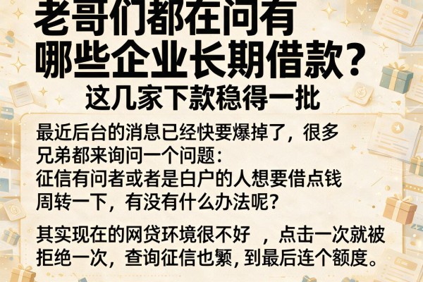老哥们都在问有哪些企业长期借款？这几家下款稳得一批