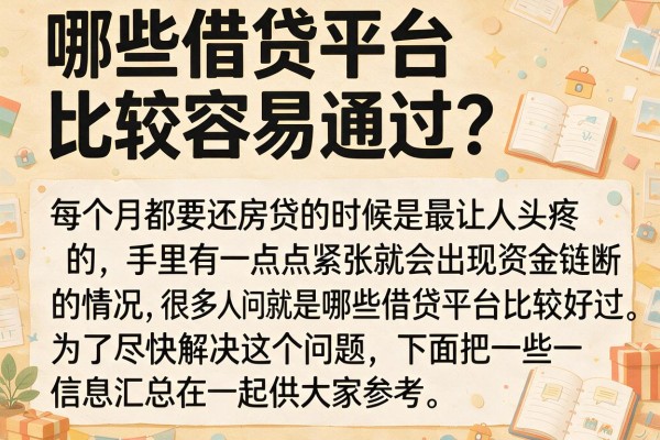 哪些借贷平台比较容易通过？整理了几个门槛较低的