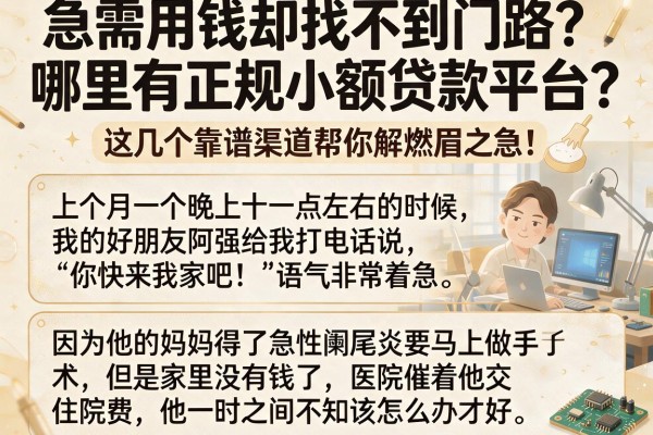 急需用钱却找不到门路？哪里有正规小额贷款平台？这几个靠谱渠道帮你解燃眉之急！