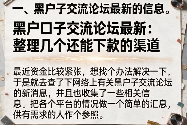 黑户口子交流论坛最新:整理几个还能下款的渠道