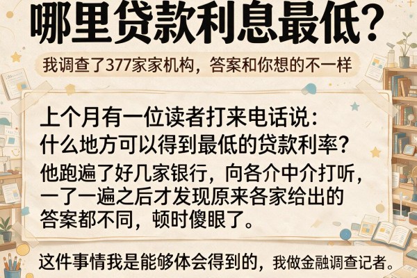 哪里贷款利息最低？我调查了37家机构，答案和你想的不一样