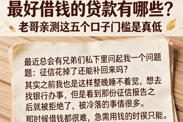 最好借钱的贷款有哪些？老哥亲测这五个口子门槛是真低