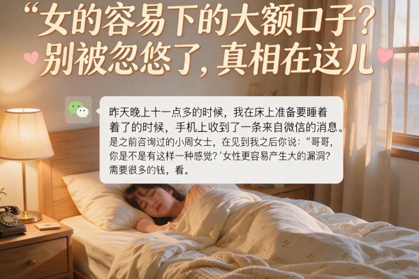 女的容易下的大额口子?别被忽悠了,真相在这儿
