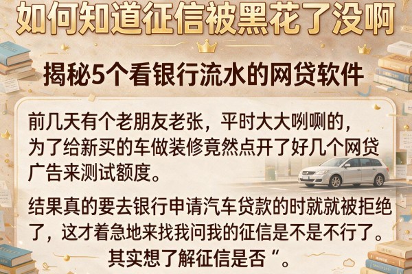 如何知道征信被黑花了没啊，揭秘5个看银行流水的网贷软件
