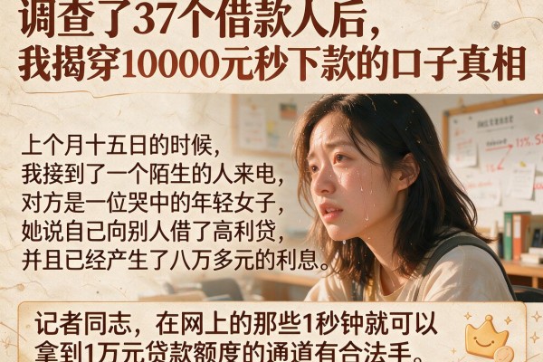 调查了37个借款人后，我揭穿10000元秒下款的口子真相