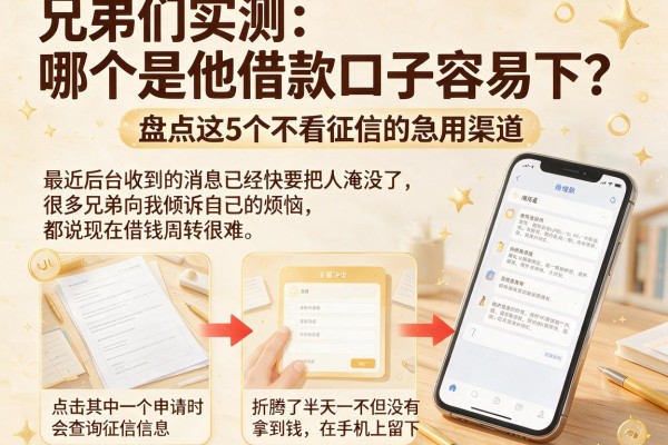 兄弟们实测：哪个是他借款口子容易下？盘点这5个不看征信的急用渠道