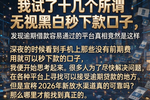 我试了十几个所谓无视黑白秒下款口子，发现逾期借款容易通过的平台真相竟然是这样