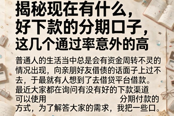 揭秘现在有什么好下款的分期口子，这几个通过率意外的高