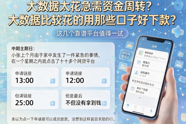 大数据太花急需资金周转？大数据比较花的用那些口子好下款？这几个靠谱平台值得一试