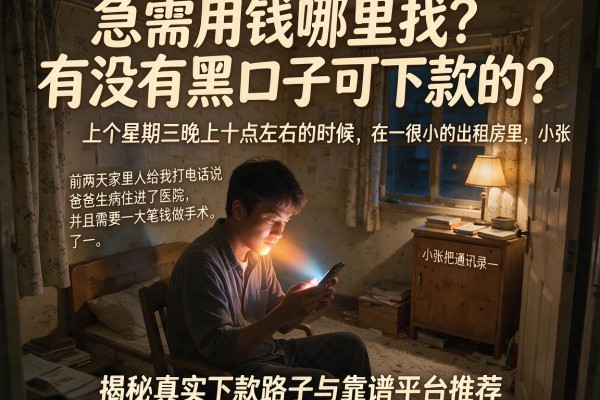 急需用钱哪里找？有没有黑口子可下款的？揭秘真实下款路子与靠谱平台推荐