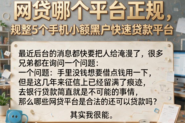 网贷哪个平台正规，规整5个手机小额黑户快速贷款平台