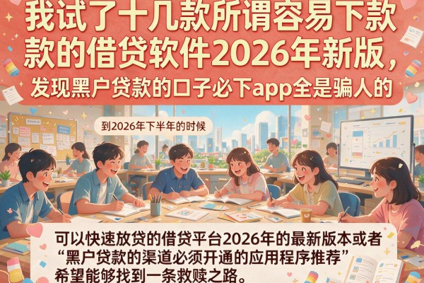 我试了十几款所谓容易下款的借贷软件2026年新版，发现黑户贷款的口子必下app全是骗人的
