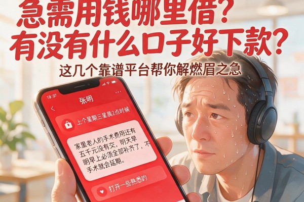 急需用钱哪里借?有没有什么口子好下款?这几个靠谱平台帮你解燃眉之急