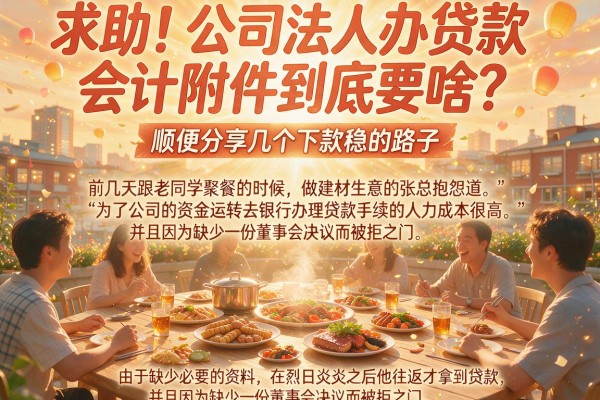 求助！公司法人办贷款会计附件到底要啥？顺便分享几个下款稳的路子