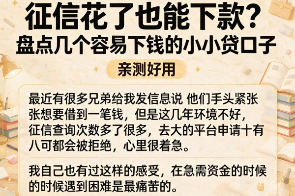 征信花了也能下款？盘点几个容易下钱的小小贷口子，亲测好用