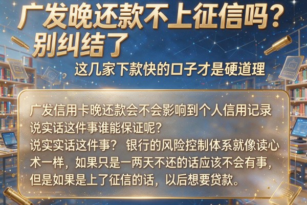 广发晚还款不上征信吗？别纠结了，这几家下款快的口子才是硬道理