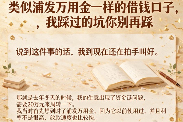 类似浦发万用金一样的借钱口子，我踩过的坑你别再踩