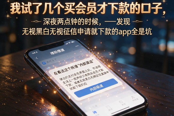 我试了几个买会员才下款的口子，发现无视黑白无视征信申请就下款的app全是坑