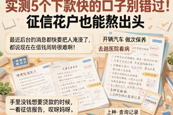实测5个下款快的口子别错过，征信花户也能熬出头