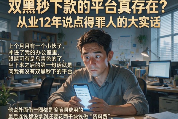 双黑秒下款的平台真存在？从业12年说点得罪人的大实话
