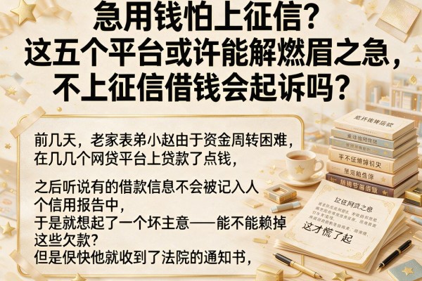 急用钱怕上征信？这五个平台或许能解燃眉之急，不上征信借钱会起诉吗？