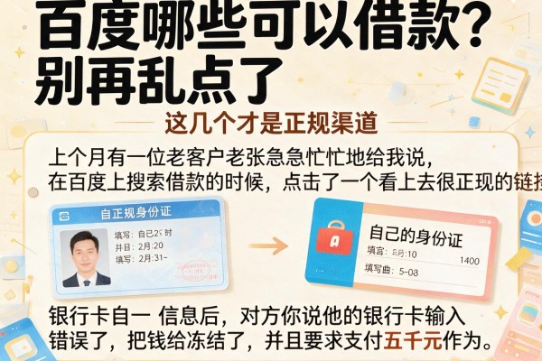 百度哪些可以借款？别再乱点了，这几个才是正规渠道
