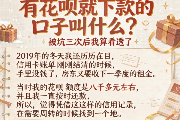 有花呗就下款的口子叫什么？被坑三次后我算看透了