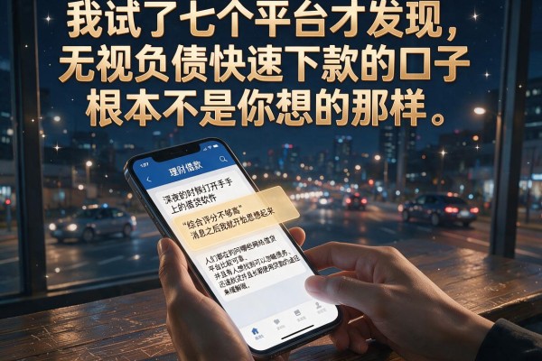 我试了七个平台才发现，无视负债快速下款的口子根本不是你想的那样