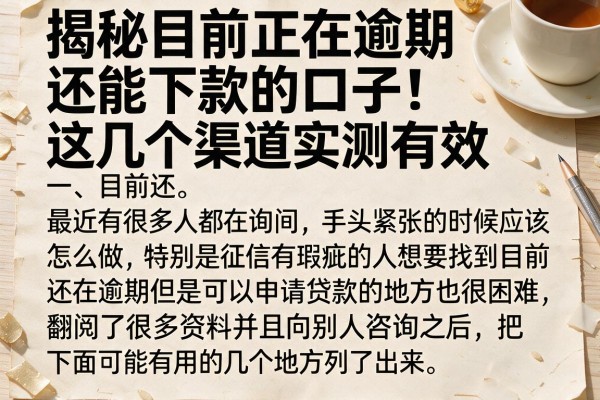 揭秘目前正在逾期还能下款的口子，这几个渠道实测有效