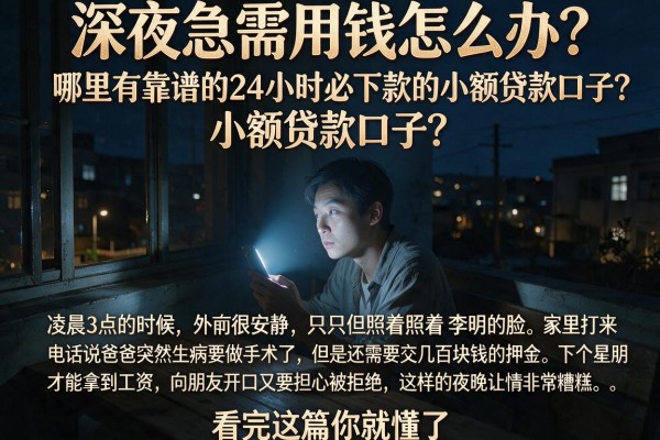 深夜急需用钱怎么办？哪里有靠谱的24小时必下款的小额贷款口子？看完这篇你就懂了