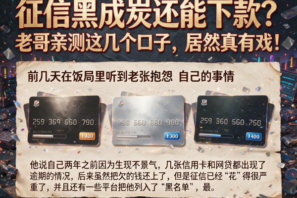 征信黑成炭还能下款？老哥亲测这几个口子，居然真有戏！