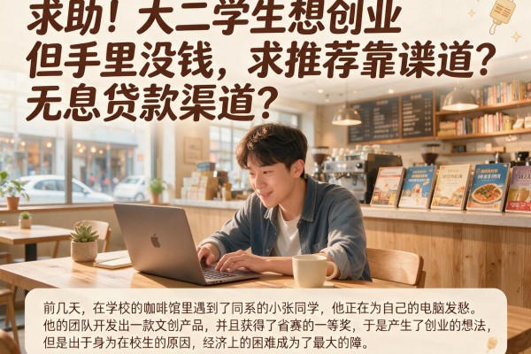 求助！大二学生想创业但手里没钱，求推荐靠谱的无息贷款渠道？