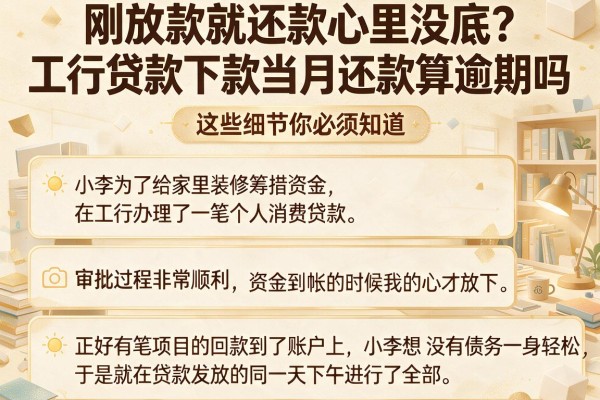 刚放款就还款心里没底?工行贷款下款当月还款算逾期吗,这些细节你必须知道