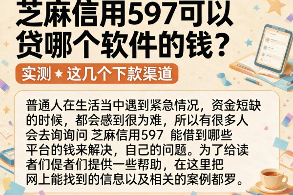 芝麻信用597可以贷哪个软件的钱？实测这几个下款渠道